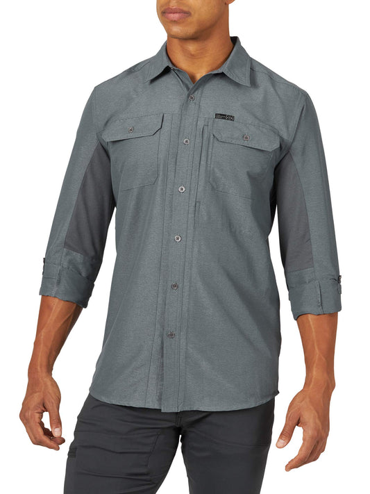 Men's Long Sleeve Mixed Material Shirt