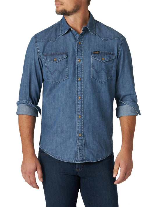 Men's Iconic Denim Regular Fit Snap Shirt