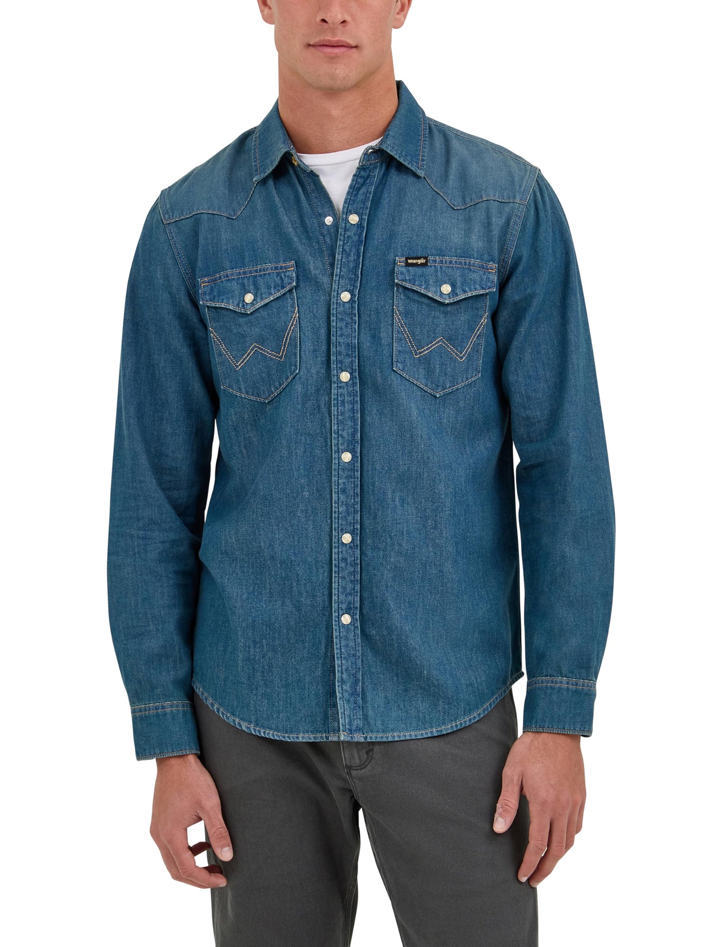 Men's Iconic Denim Regular Fit Snap Shirt